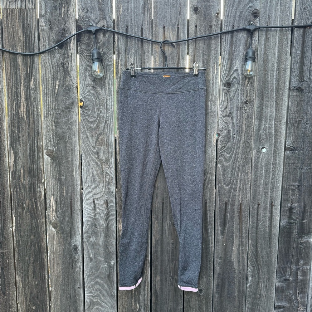 Lucy Activewear Grey and Pink Split Leg Full Length Mid Rise Leggings size XS